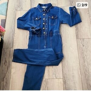 Denim Button-Up Jumpsuit